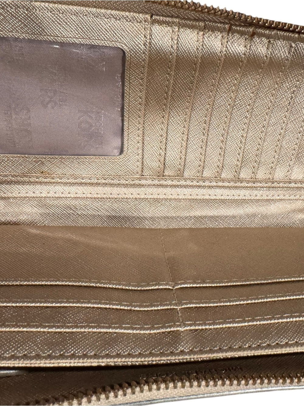 Michael Kors Metallic Gold MK Logo Wristlet Clutch - Picture 5 of 6